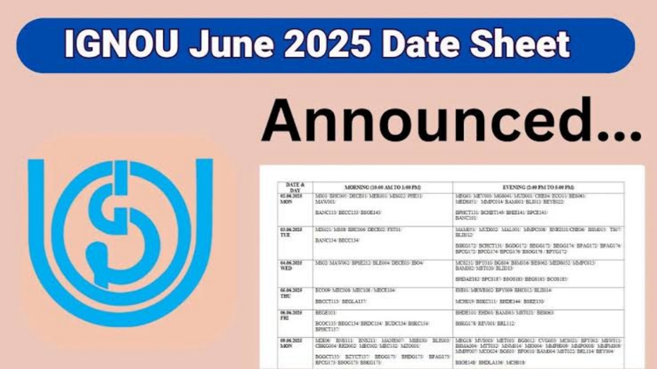 IGNOU Exam Dates 2025 OUT - Check Revised June TEE Schedule